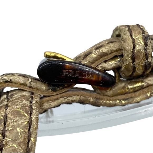 Prada Python T-strap Platform Wedge Sandals size 36.5 - Picture 10 of 16